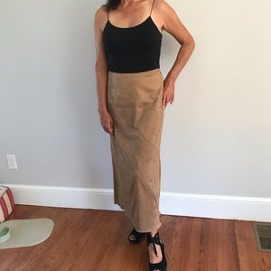 Brown Stretchy Long Skirt
